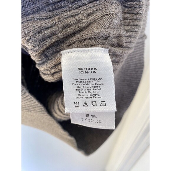 Eddie Bauer Grey V Neck Sweater Womens Medium Cable Knit Preppy Y2K Twilight Vtg - Picture 6 of 8